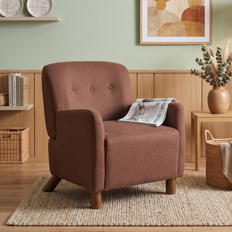 Fauteuil capitonné à boutons, canapé, Red