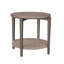Table de bout Jesy, plateau rond de 27 po, tablette inférieure, brun naturel