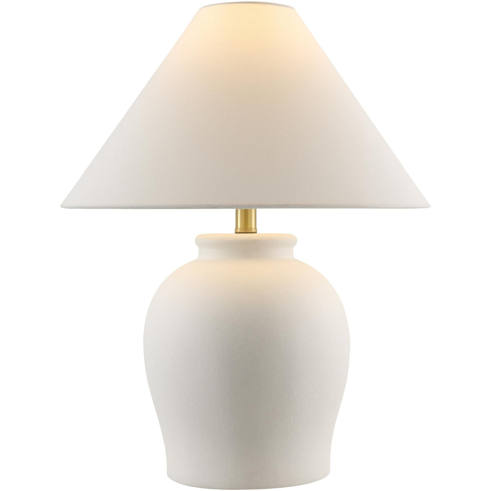 Chemise 22" Ceramic Table Lamp, Classic Linen, White