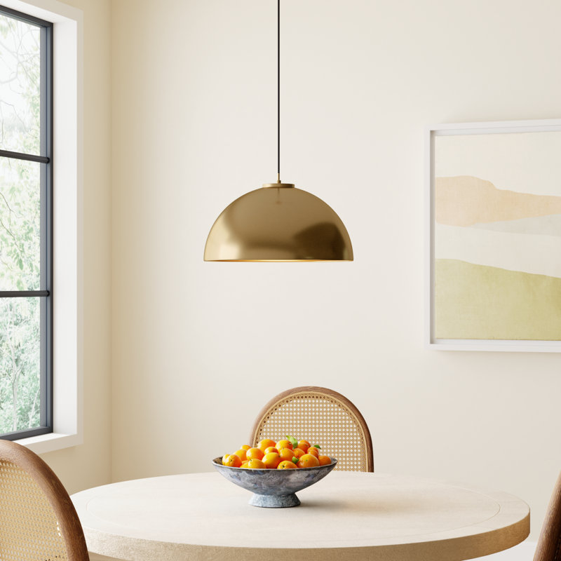 Darrah 1-Light Pendant in Natural Brass, Natural Brass