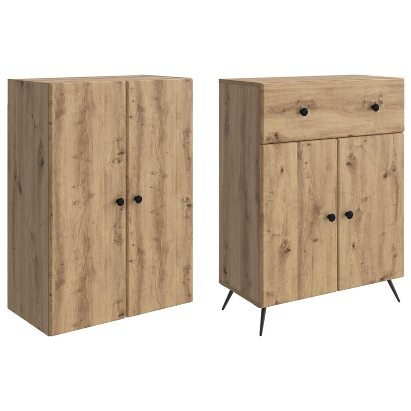 4 -Door 4 Storage Cabinet, Artisan Oak