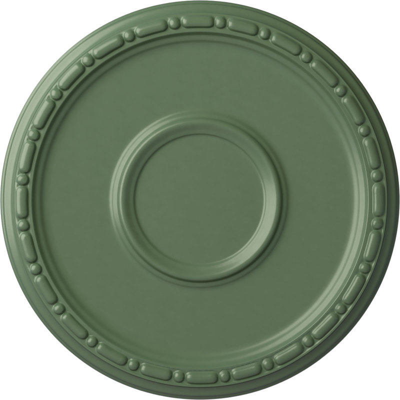 Endurathane Medea Ceiling Medallion, 16 1/2"OD x 1 1/2"P (Fits Canopies up to 5 1/2"), Hand-Painted Athenian Green Finish