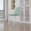 Ensemble de 4 chaises de salle à manger, tissu moderne recouvert de tissu avec pieds en métal, cuisine rembourrée en lin blanc