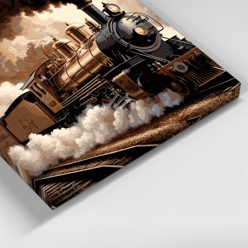 Transport, locomotive à vapeur rétro, art mural sur toile, H 8 po x l 10 po