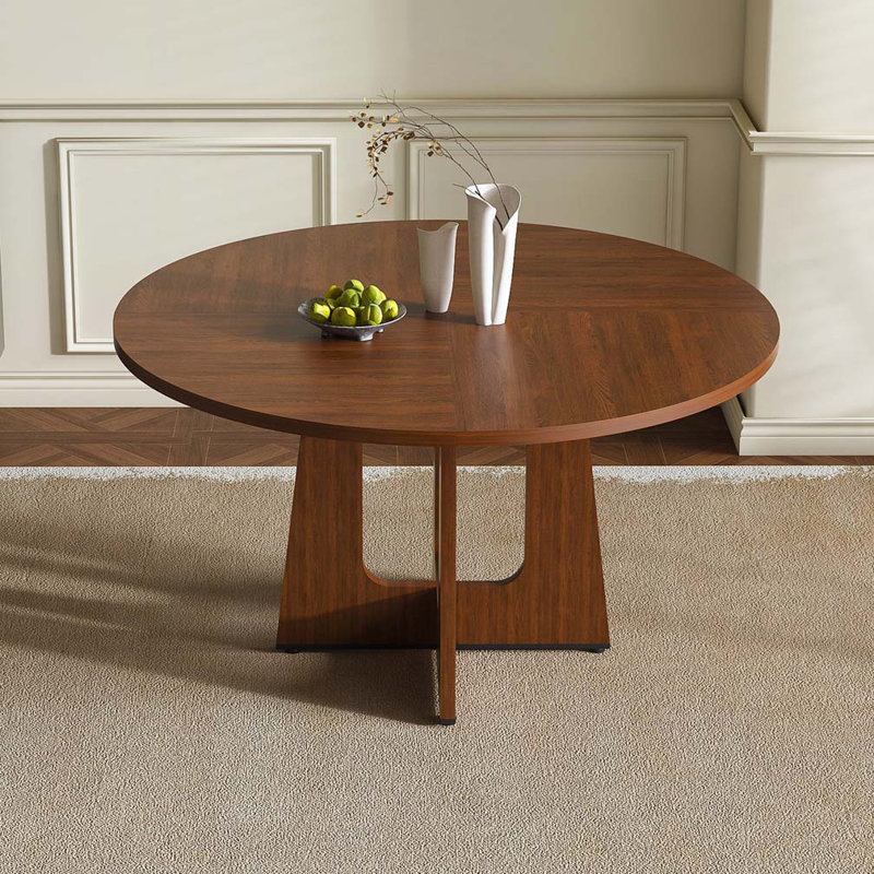 47.24" Round Dining Table,Farmhouse MDF Table
