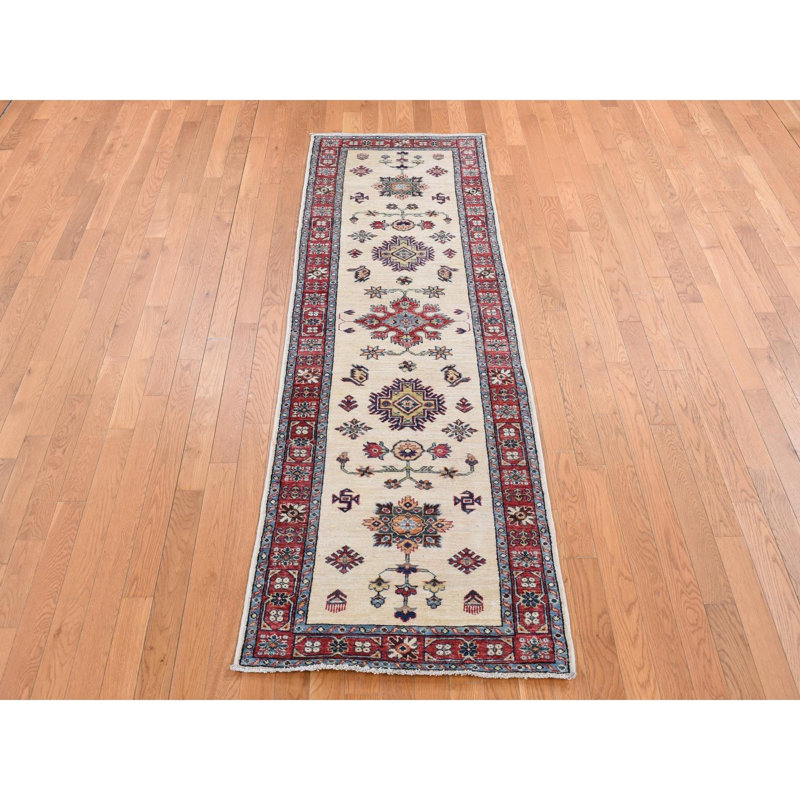 Tapis de couloir super blanc pur en laine noué à la main 2 pi 9 po x 8 pi 7 po 3C226E8D06F54E999BAE2D77DDC44F76