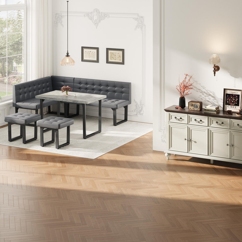 Modern Minimalist 5-person Breakfast Table Set, Gray