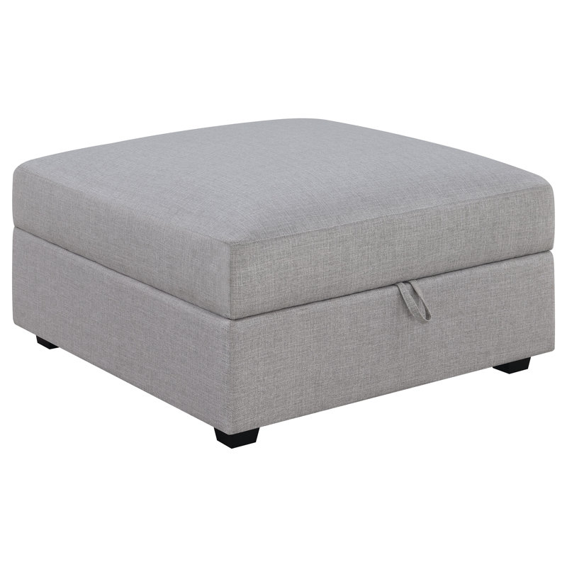 Square Upholstered Storage Ottoman Grey