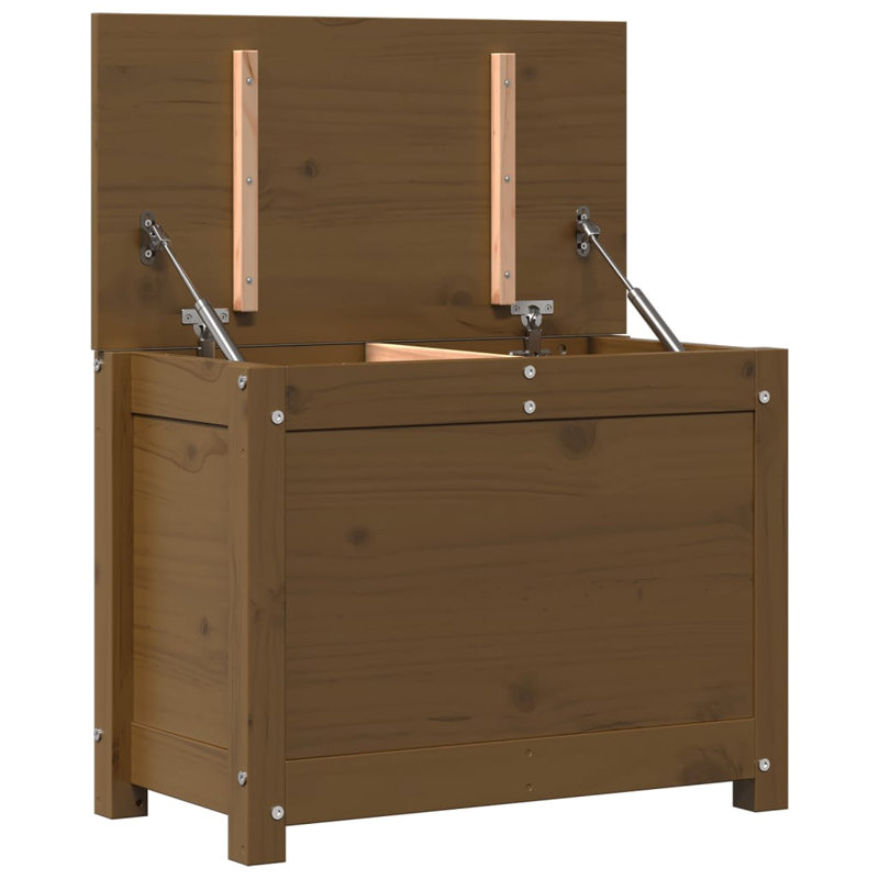 Marlow Home Co. Amauli 60cm W Pine Solid Wood Deck Box in Honey Brown