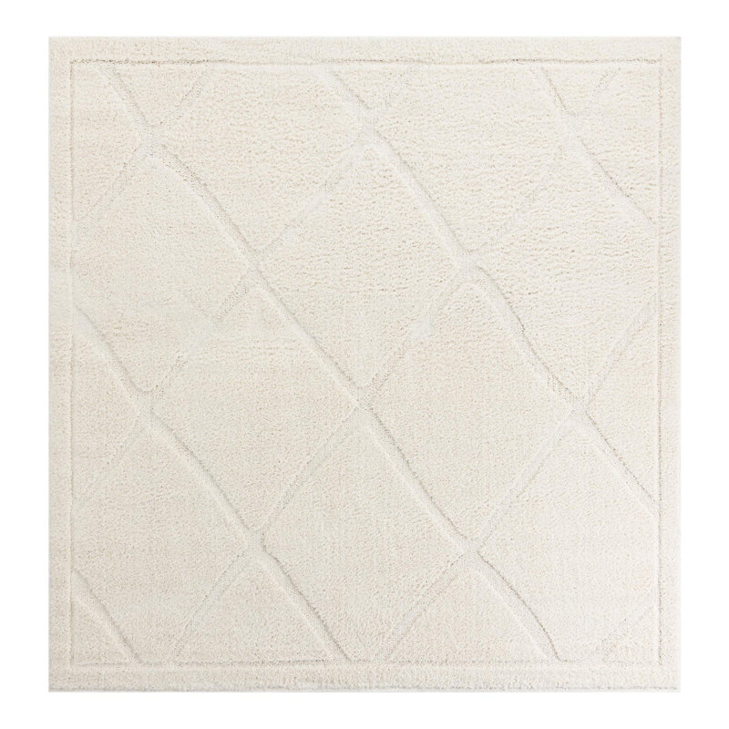 Cand Ivory Area Rug, Square 7'10"