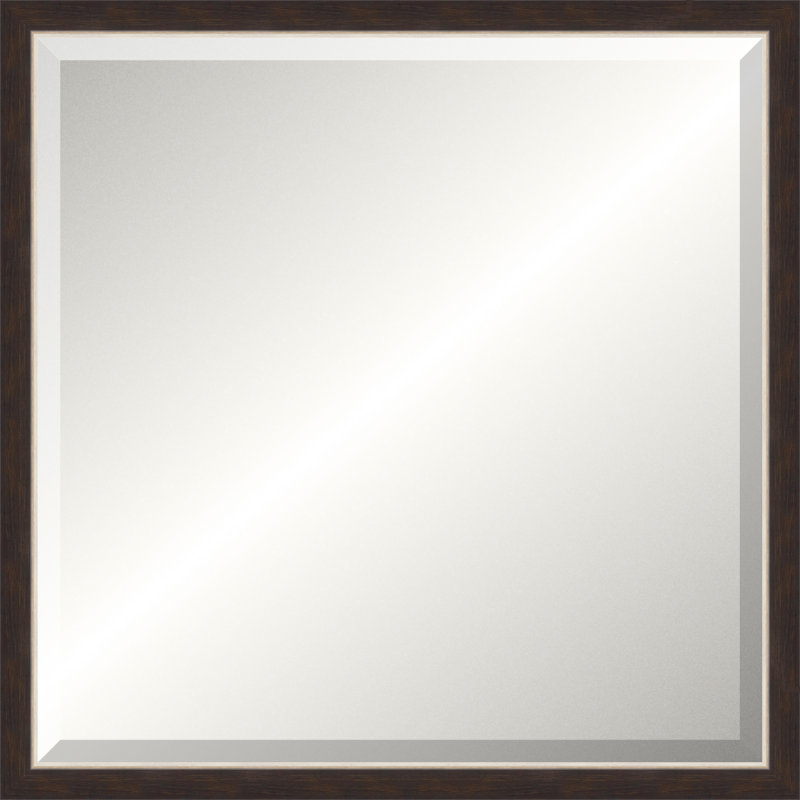 Silver and Espresso Gallery Mirror, Small Square