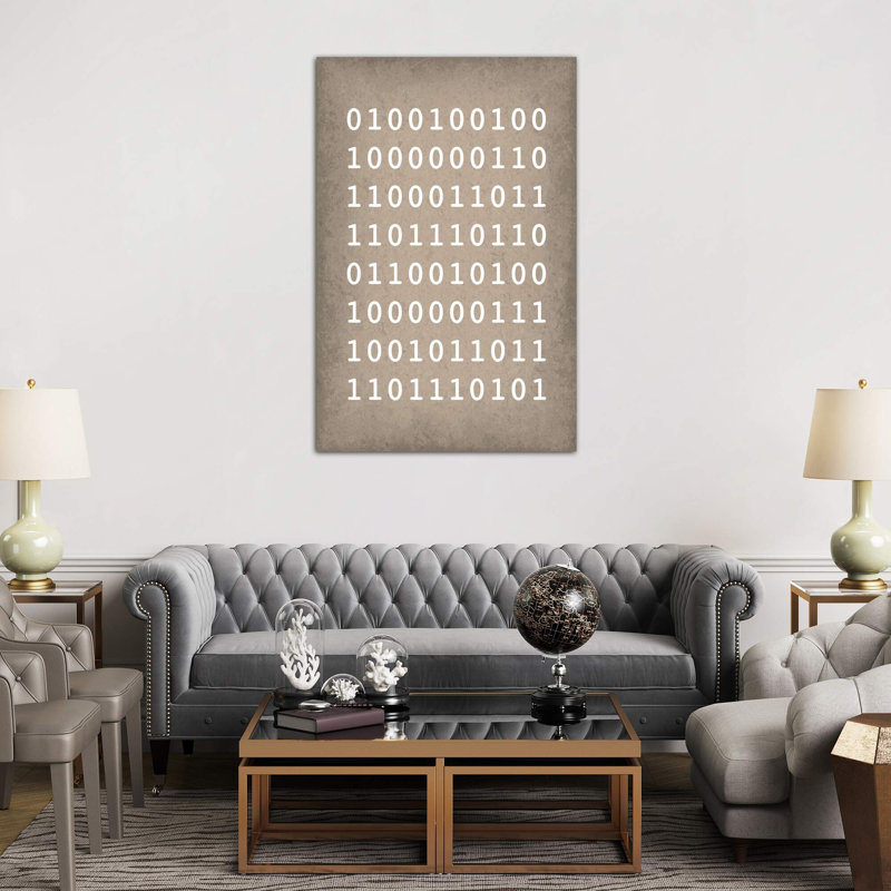 Binary Code I Love You - Wrapped Canvas Print, 66.04 cm H x 45.72 cm W x 3.175 cm D