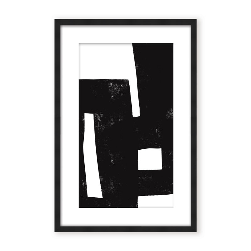 Abstract I Was Never There by  - Picture Frame Painting on Paper, 36" H x 24" W x 1.125" D, Framed Print, Black