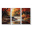 «Orange Autumn Mountain Waterfall Long View III - Waterfall», ensemble de reproduction d'art mural-107213742-107213746