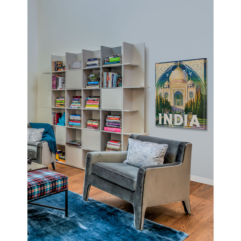 «VISIT India», reproduction de publicité rétro sur toile tendue, H 39 po x l 30 po