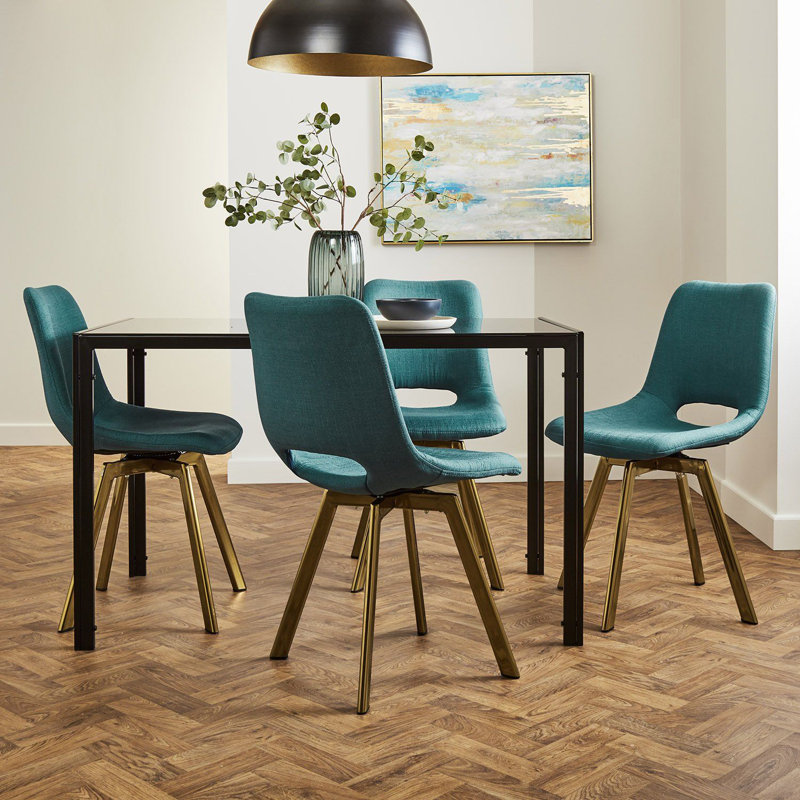 Steinsel Dining Chair, Dark Grey, Brass