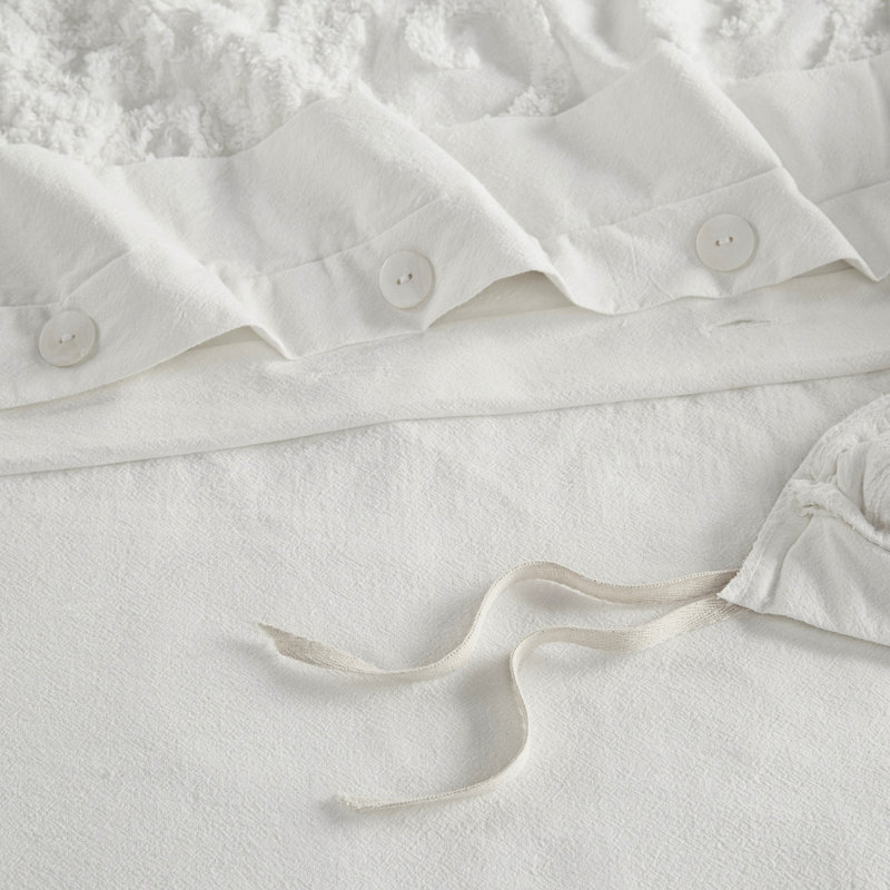 Housse de couette 100% coton de qualité attrayante en chenille naturelle, Housse de couette très grand et 2 taies