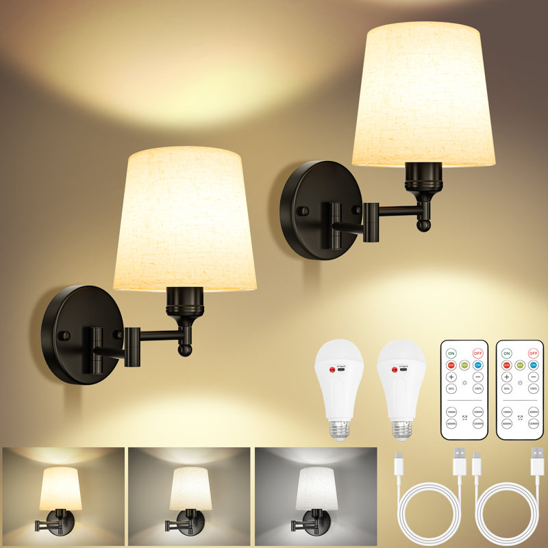 Swing Arm Wall Sconces With Remote Control