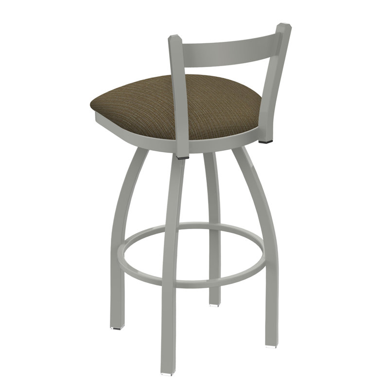 821 Catalina Low Back Swivel Bar Stool, Anodized Nickel, Counter Stool (25" Seat Height), Graph Cork