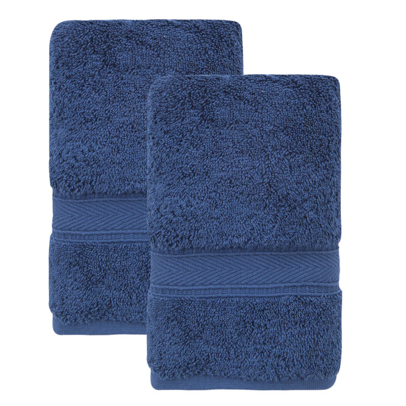 Dinis Turkish Cotton Hand Towel Set, Navy