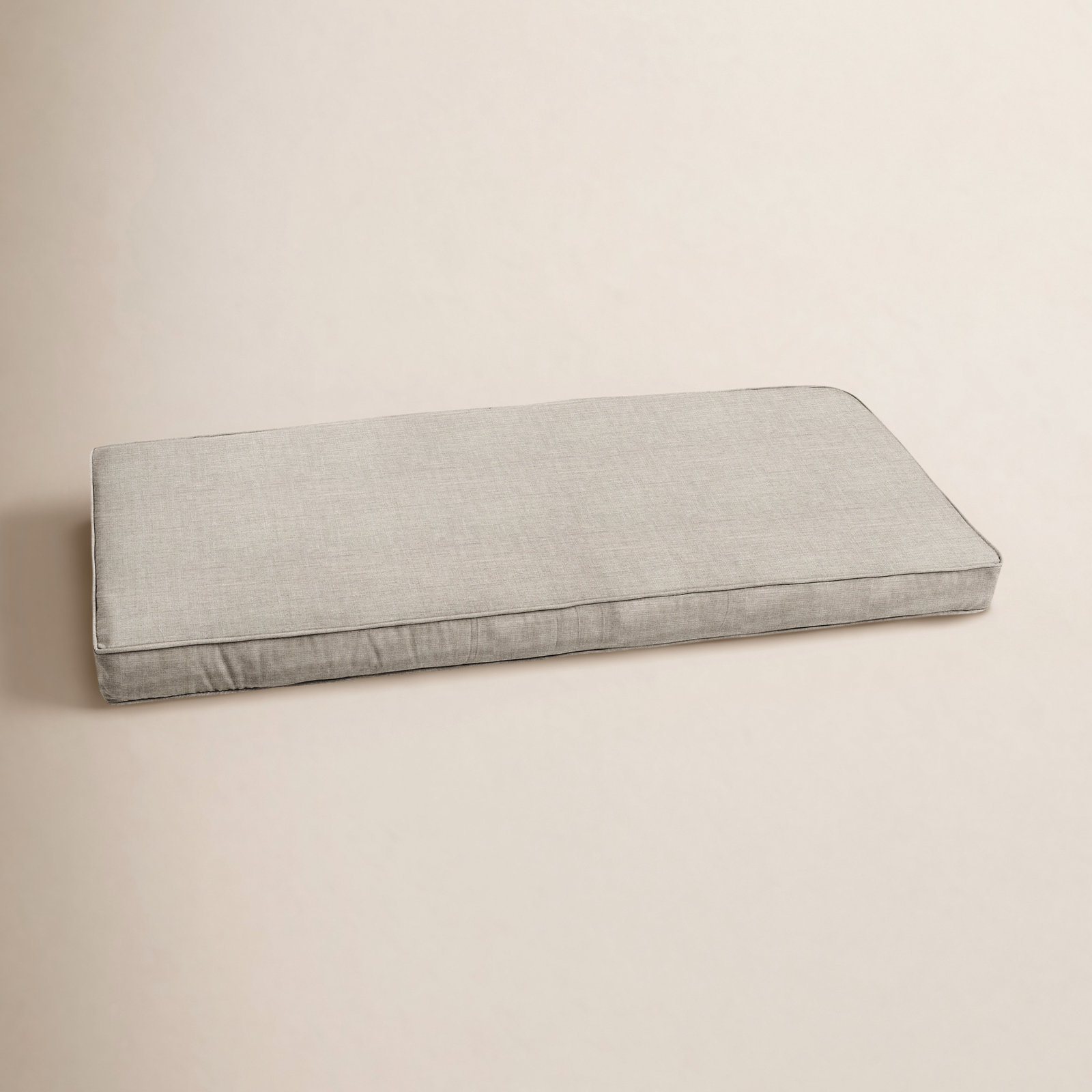 Sunbrella Outdoor Bench Cushion, 57" W  x 17" D, Cast Silver Sunbrella® Plainweave
