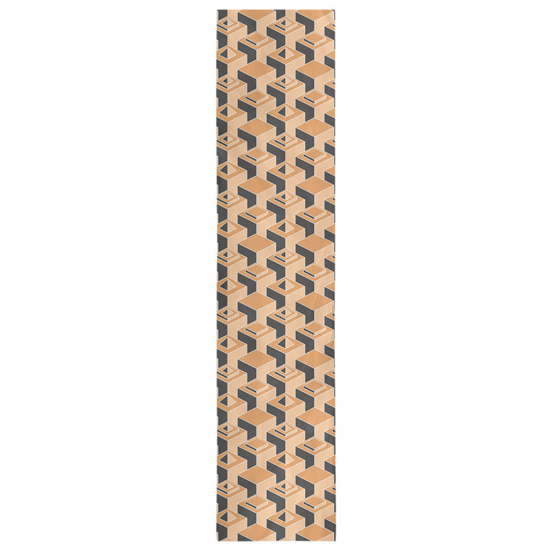 Chemin de table Classic Skyscrapers, 16 po x 90 po, Orange / Noir