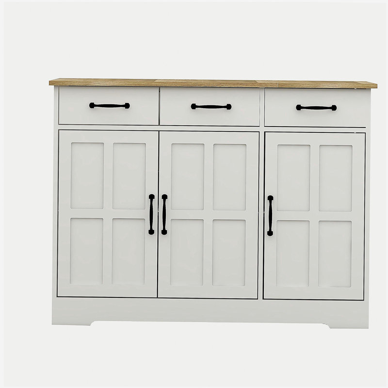 Buffet avec 3 tiroirs et 3 portes de rangement pour le salon Farmhouse