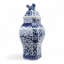 Blue and White Hexagonal Jar with Lid