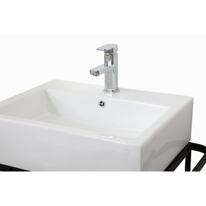 Ensemble de meuble-lavabo simple 25,5 po Tyshianna, Noir