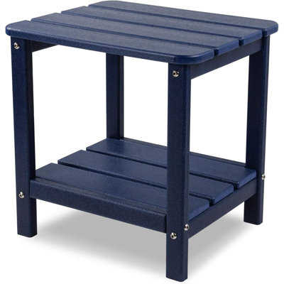Table de bout Adirondack toutes saisons pour l'extérieur et l'intérieur, table de patio à 2 niveaux avec finition aspect bois
