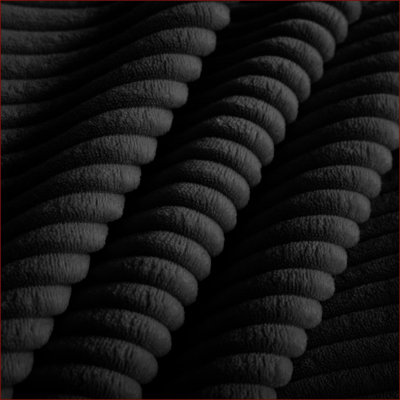 Canapés: Chaise d'appoint à assise profonde avec coussin de taille pour le salon / appartement / bureau | Noir | Velours côtelé