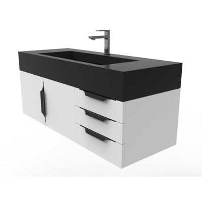 Nile 48" Wall-Mounted Single Bathroom Vanity Set