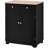 Modern Black Sideboard - Solid Wood Countertop Storage Solution For A Stylish Living Room. 2 Drawers, Adjustable Shelf Organized Areas.