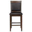 Chaise de comptoir rembourrée en noyer Dewey (ensemble de 2)