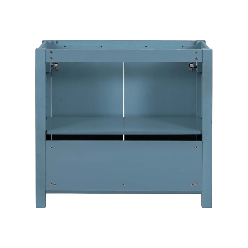 Meuble-lavabo 36 po, patiné rétro, Bleu