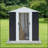5X3 Feet Dark Grey Outdoor Storage Shed With Aluminum Alloy Frame With Base-119458102-119458100