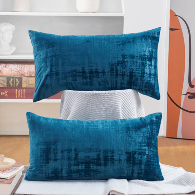 Housse de coussin rectangulaire en velours texturé