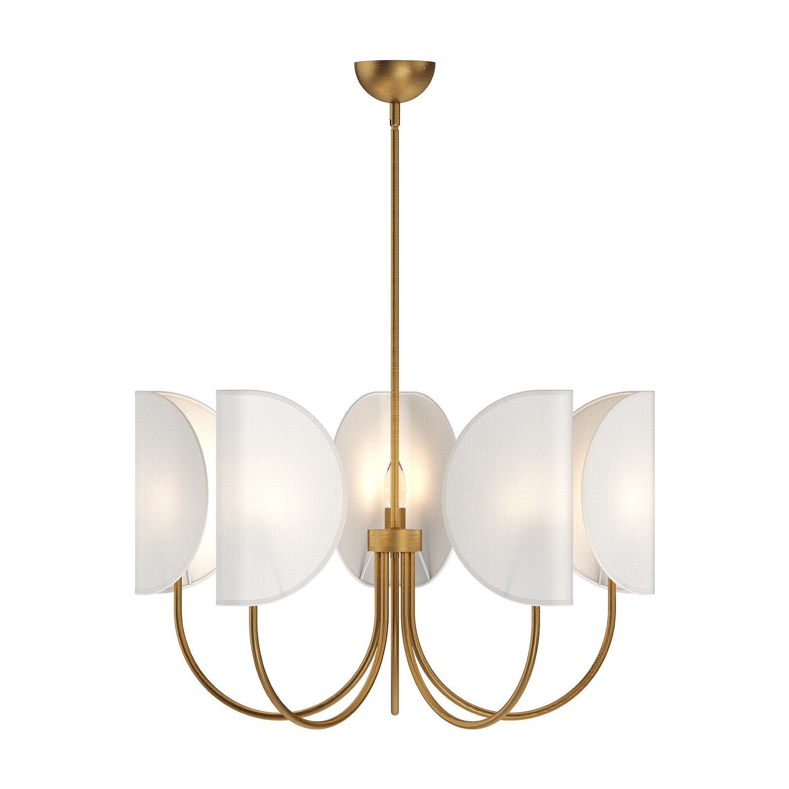 Calline 5 - Light Chandelier, Aged Gold/White