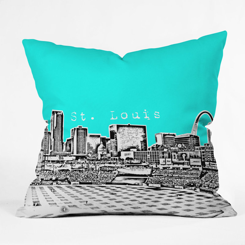 Coussin st louis Bird Ave, 20 po x 20 po, Aigue-marine