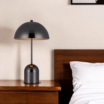 Lampe de table d'appoint en métal avec abat-jour dôme 20 po Saed