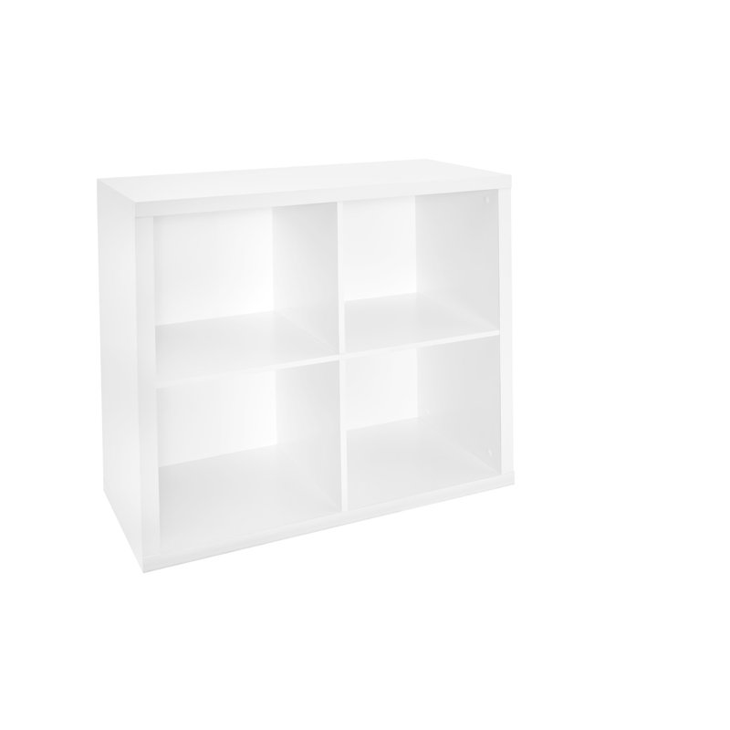 4 Cube Decorative Storage Large Bookcase Tiered Shelf Unit by ClosetMaid, White