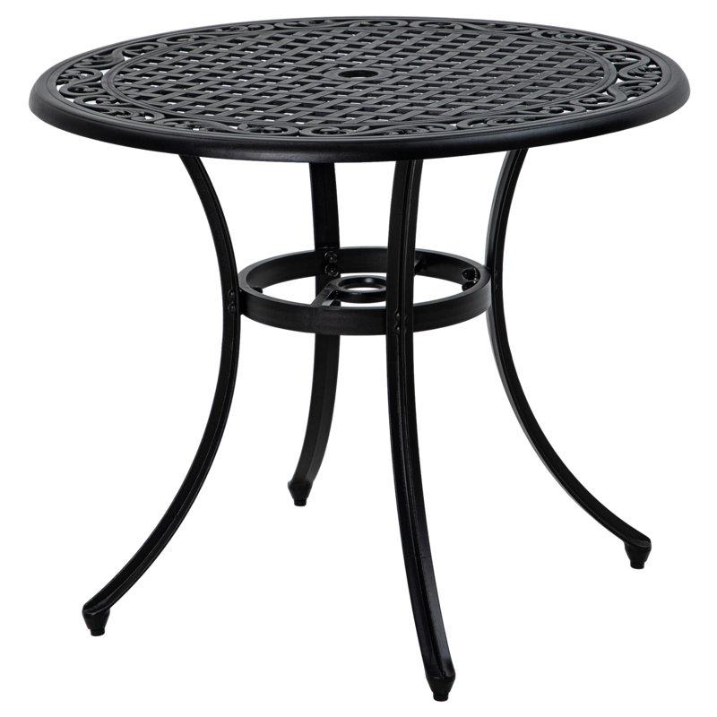 Abdulkerim Round Outdoor Bistro Table With Umbrella Hole , 90cm cm W 90cm cm D