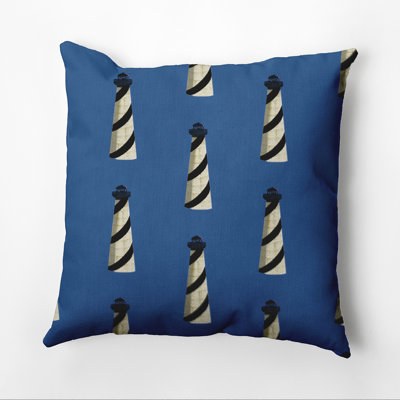 Housse et insert de coussin carré d'extérieur à imprimé géométrique Nautical Nights Beacon