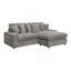 Tavia Grey Corduroy Reversible Sectional Sofa W/6 Pillows