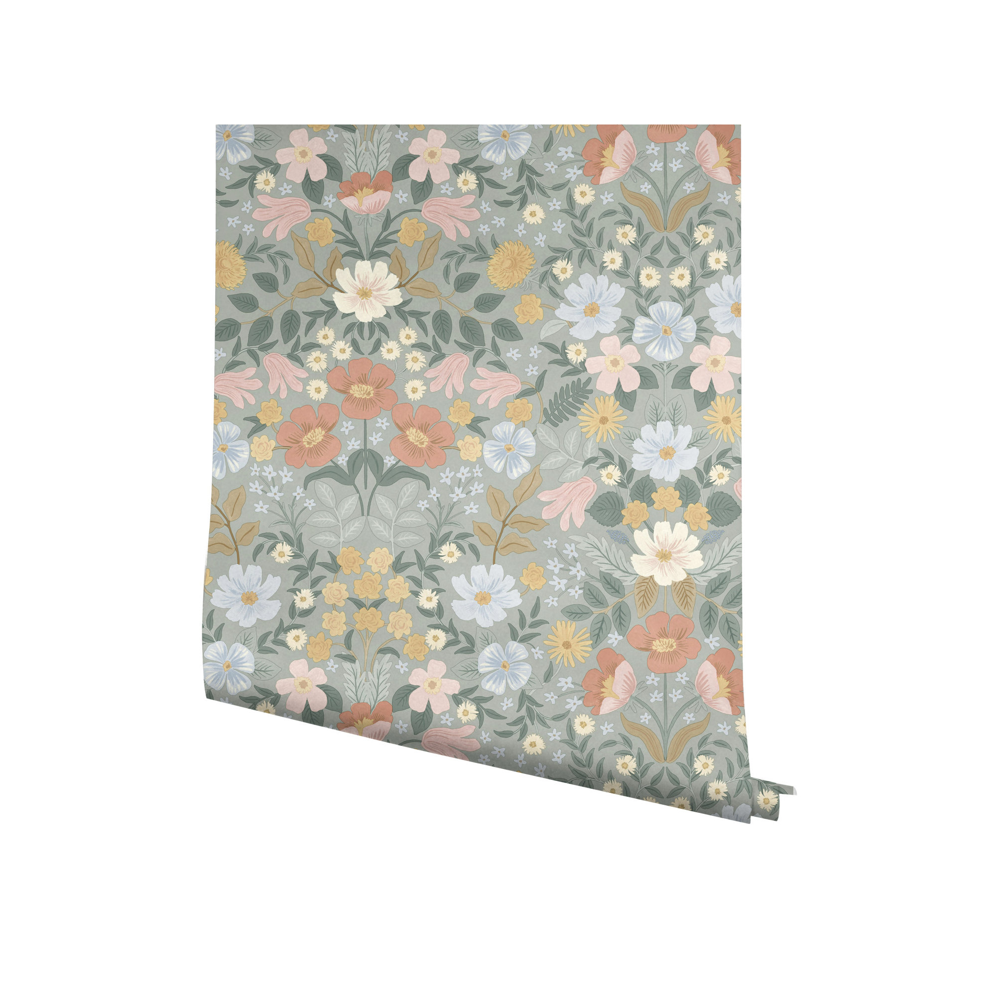Bramble Garden 20" L x 27" W Peel and Stick Wallpaper Roll, Sage