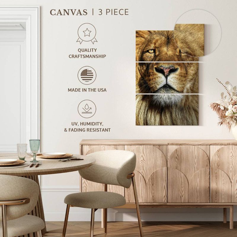 Tête de lion épique Brampt, H 50 po x l 32 po