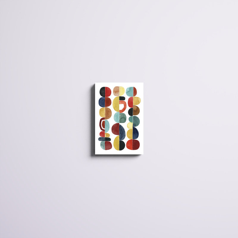 «Midcentury Sunrise II», peinture sur toile, H 18 po x l 12 po
