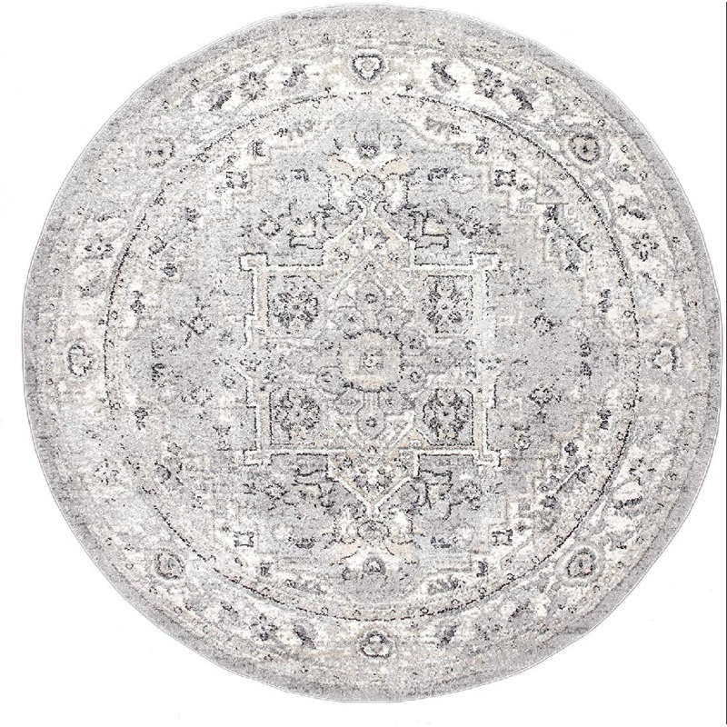 Edwa Traditional Power Loom Performance Rug, Round 6'