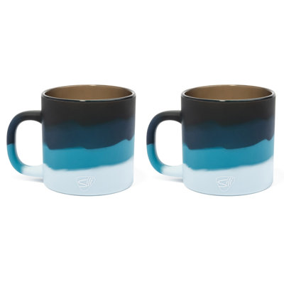 Silipint: Coffee Mug 16oz: 2 Pack - Moon Beam - Silicone Handled Unbreakable Cups