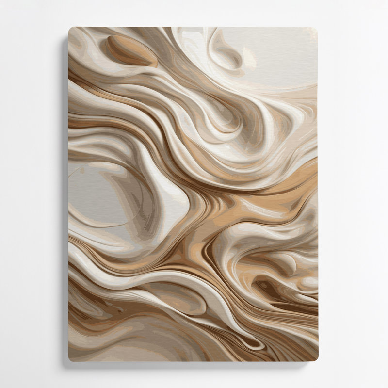 Art abstrait abstrait en métal brun 62, H 11 po x l 14 po